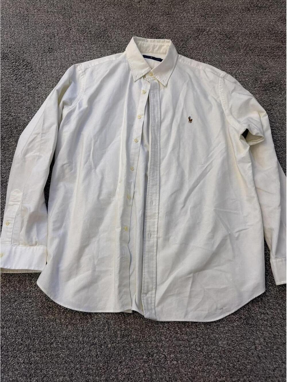 Polo Ralph Lauren Men's White and Cream Shirt